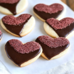 Chocolate Shortbread Heart Cookies Recipe