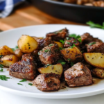 Butter Steak Bites with Garlic Herb Potatoes