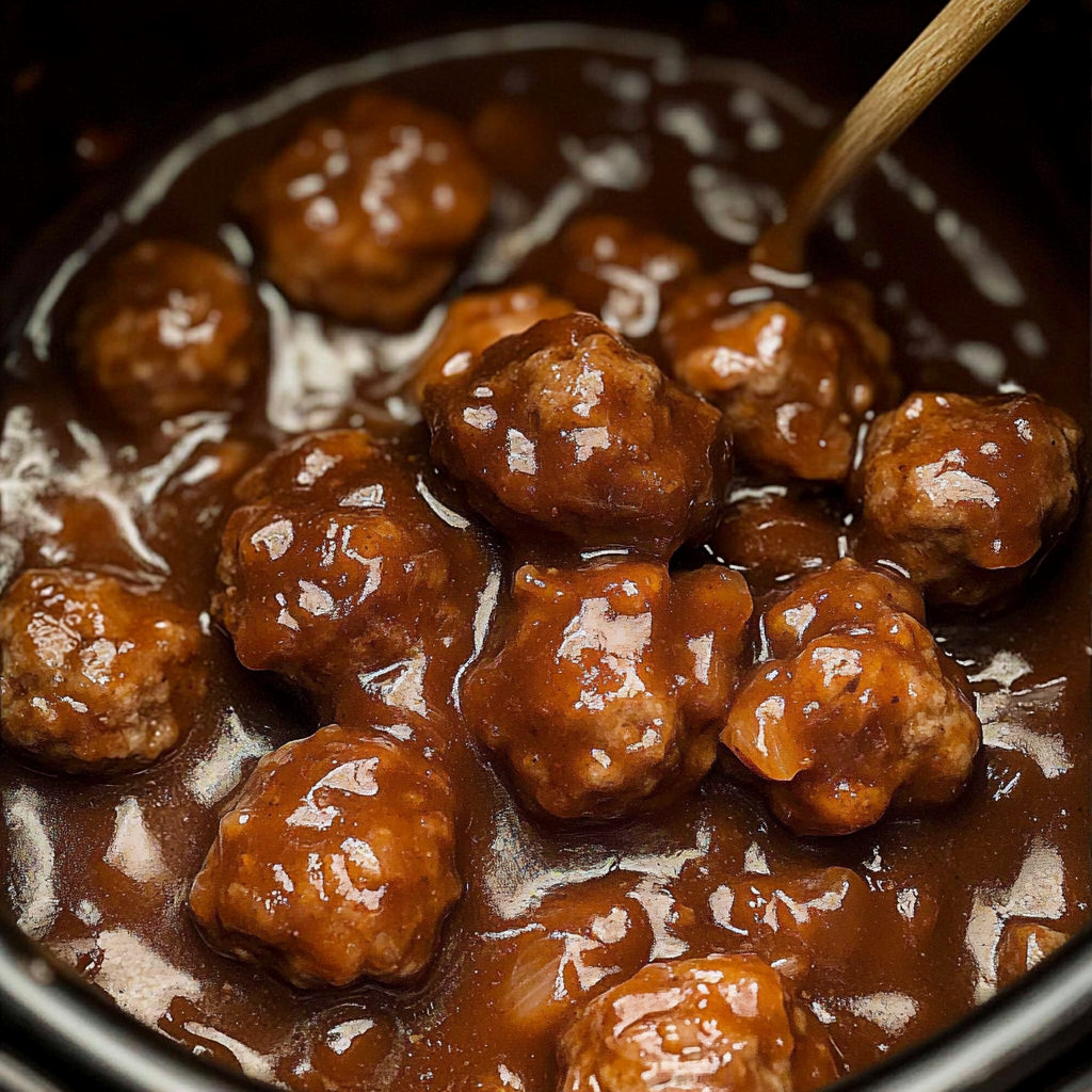 Slow Cooker Salisbury Steak Meatballs