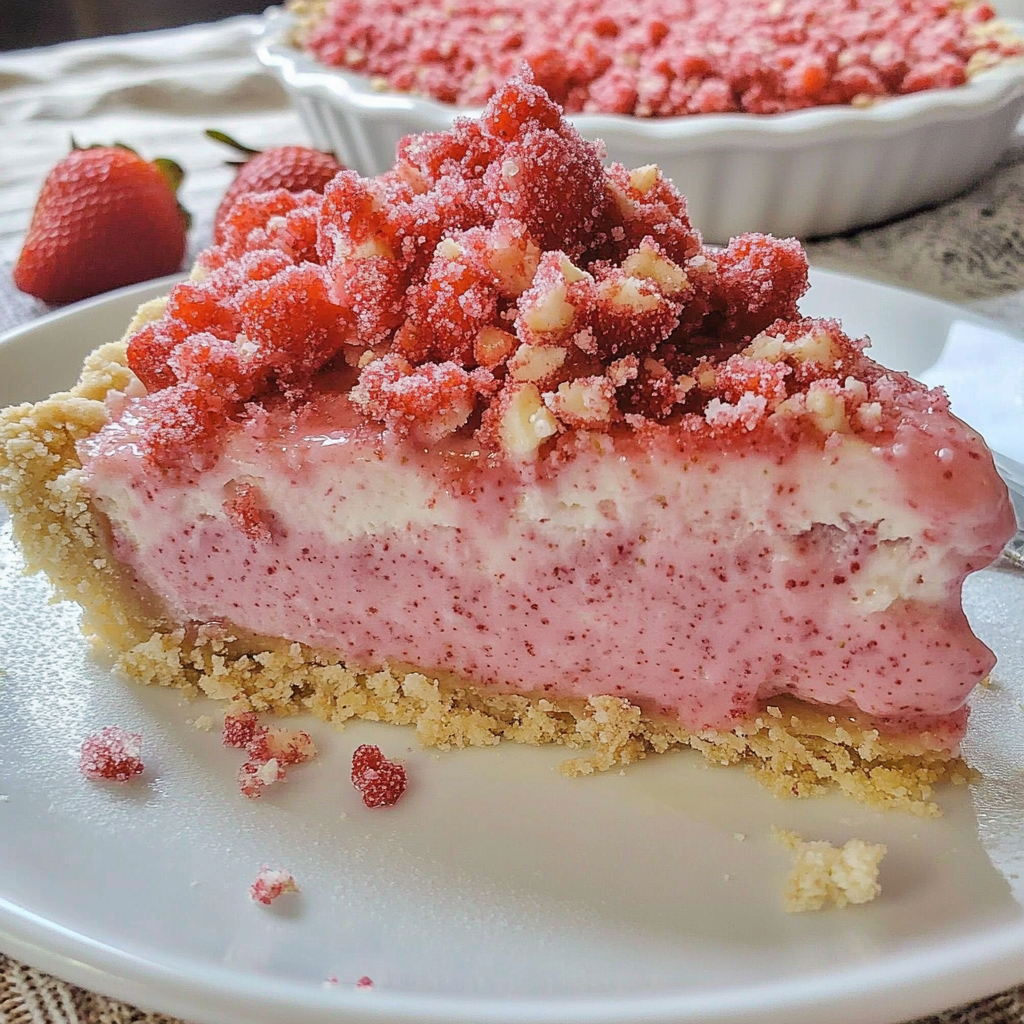 Strawberry Shortcake Freezer Pie