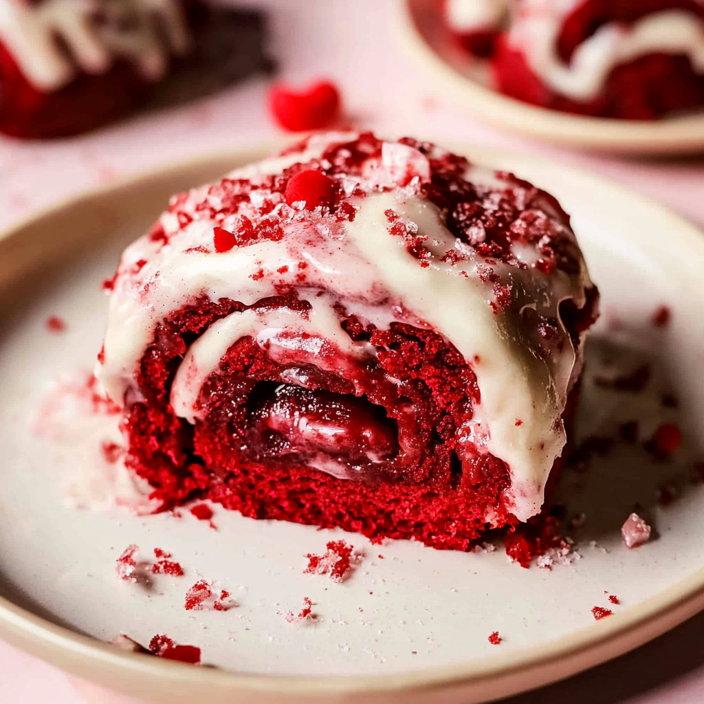 Red Velvet Valentine’s Day Cinnamon Rolls