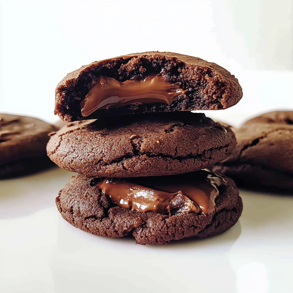 Nutella Stuffed Chocolate Cookies