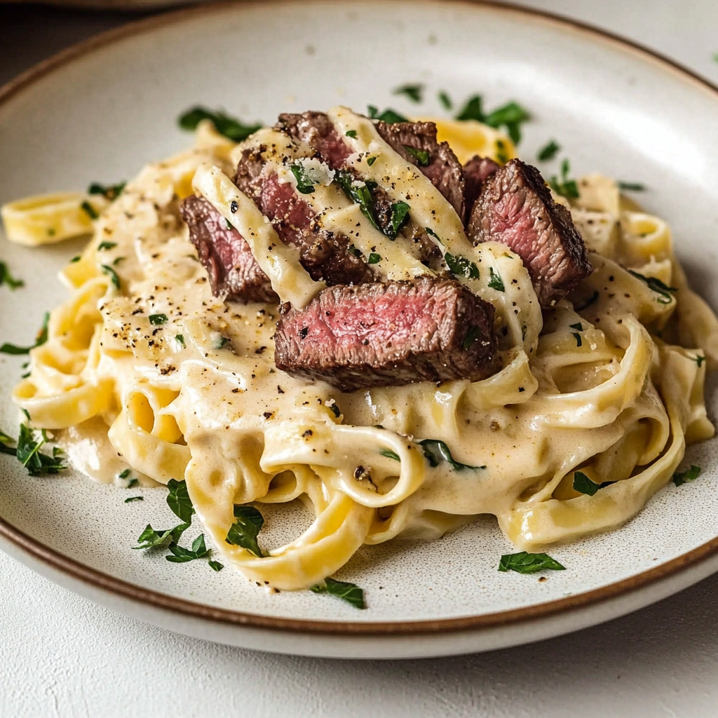 Steak Alfredo Dish