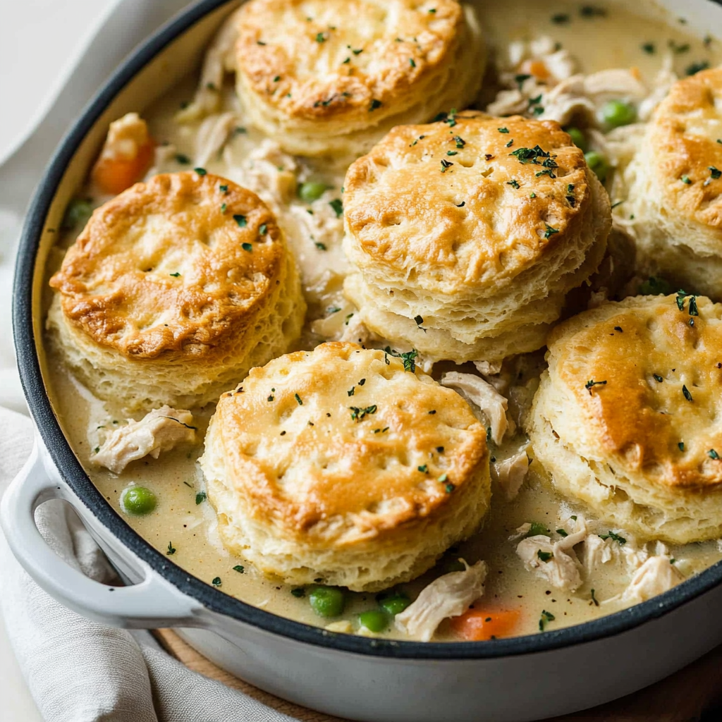 Chicken Pot Pie with Biscuits