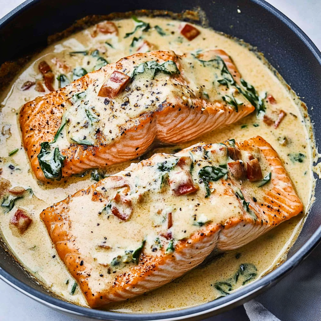 Creamy Garlic Butter Tuscan Salmon