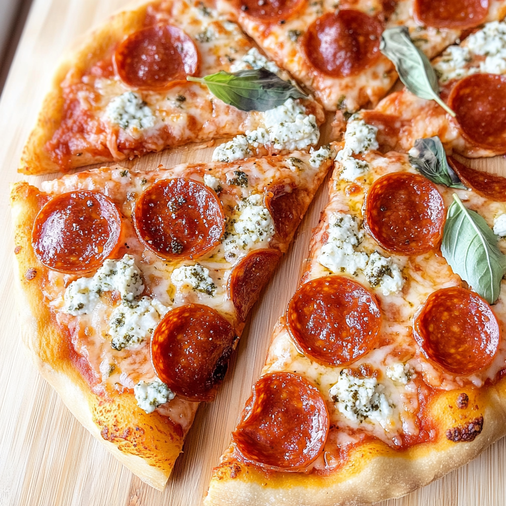 Hot Honey Pepperoni Ricotta Pizza