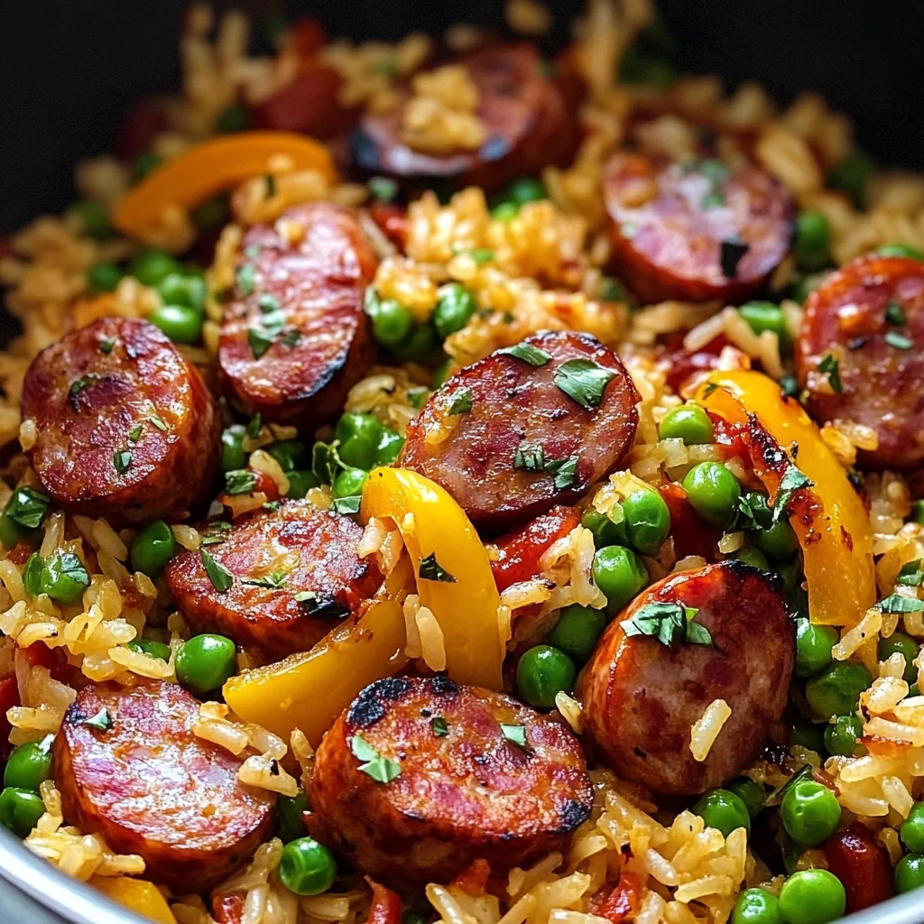 Smoked Sausage and Rice - easy one pot dinner!